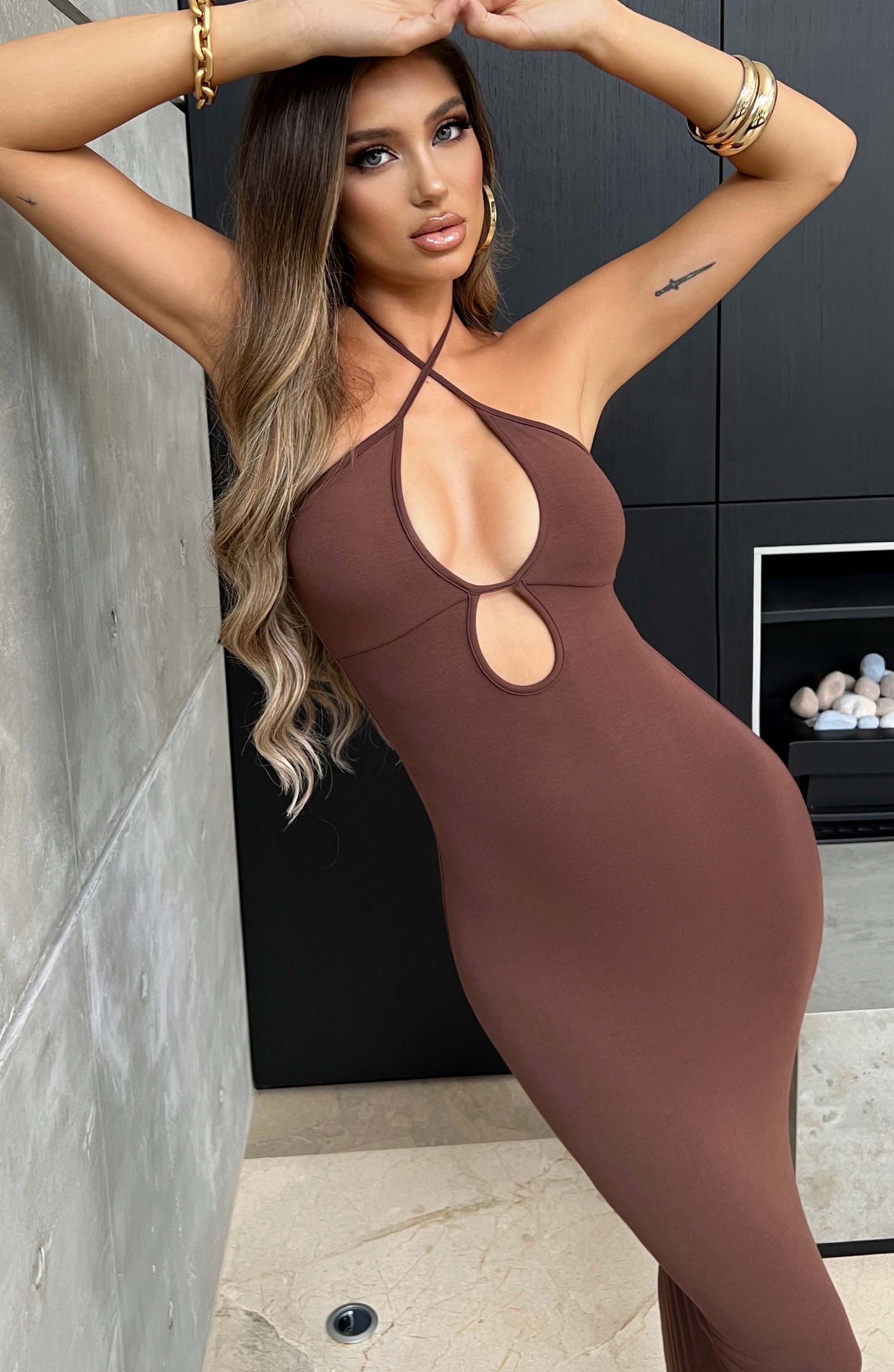 Indria Maxi Dress - Chocolate