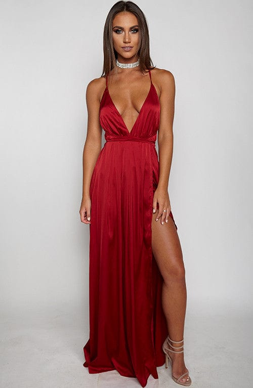 Lita Maxi Dress - Maroon