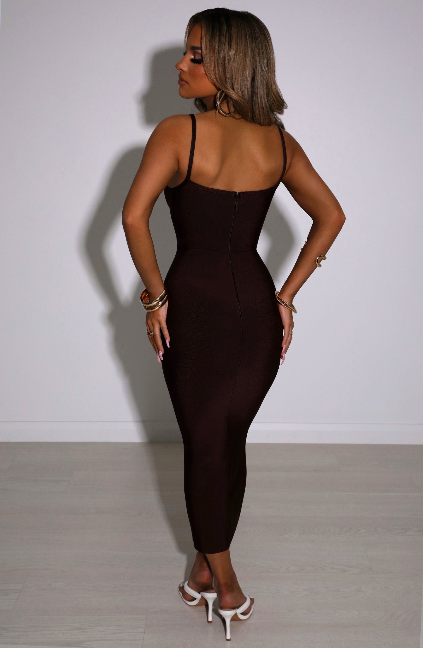 Mayra Bandage Maxi Dress - Chocolate